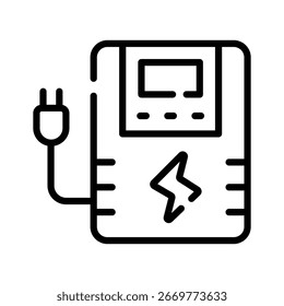 A utility outline icon of electric usage meter