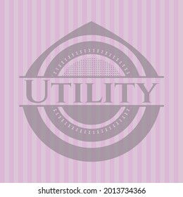 Utility pink emblem. Vector Illustration. 