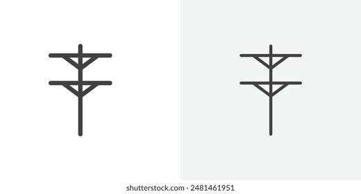 Utility pole icon symbol collection on white background.