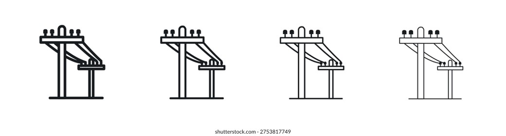 Utility pole icon Vector Pictogram for Web and App in Outline Style