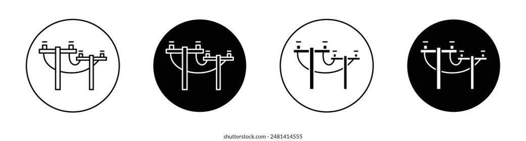 Utility pole outlined icon vector collection.