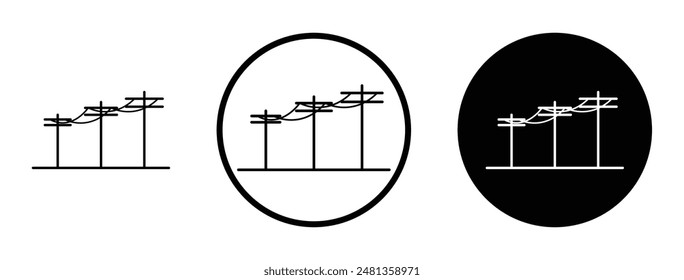 Utility-Pol-Dünnlinien-Vektorgrafik-Icon-Set.