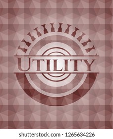 Utility red seamless emblem with geometric pattern.