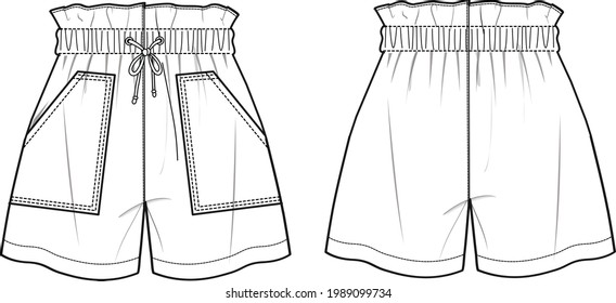 utility short, paper bag short