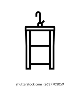utility sink line icon vector. utility sink sign. isolated contour symbol black illustration