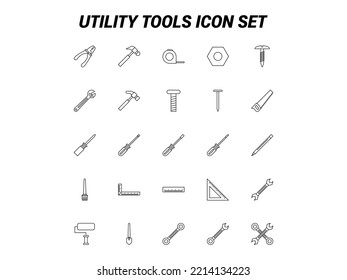 Utility tools set vector for Website, UI Essential, Symbol, Presentation