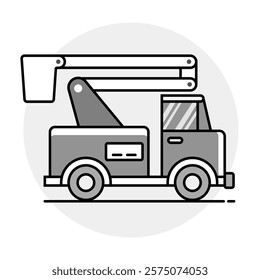 Utility Vehicle Icon Representing Work Transportation, Construction Tools, and On-Site Operations