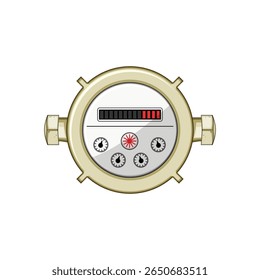 caricatura de medidor de água utilitário. instalação de faturamento, digital inteligente, sinal de medidor de água utilitário comercial residencial. símbolo isolado ilustração vetorial