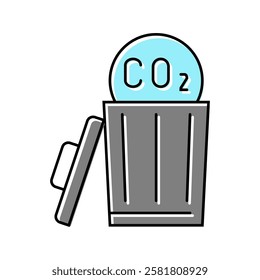 utilization carbon color icon vector. utilization carbon sign. isolated symbol illustration