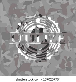 Utilize grey camouflage emblem