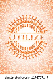 Utilize orange mosaic emblem