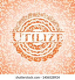 Utilize orange mosaic emblem with background