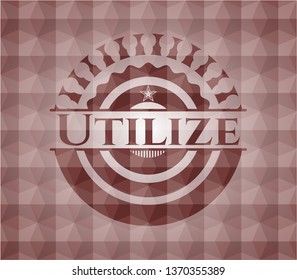 Utilize red polygonal badge. Seamless.