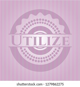 Utilize retro style pink emblem