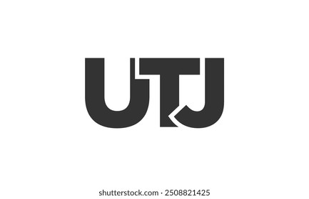 UTJ logo design template with strong and modern bold text. Initial based vector logotype featuring simple and minimal typography. Trendy company identity ideal for businesses brand presence.