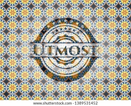 Utmost arabic style badge. Arabesque decoration.