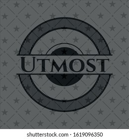 Utmost black emblem. Vector Illustration. Detailed.