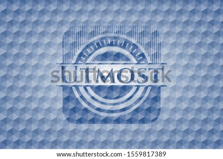 Utmost blue emblem with geometric pattern. Vector Illustration. Detailed.