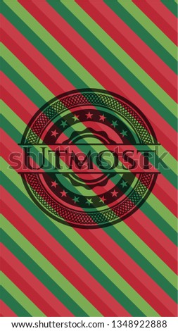 Utmost christmas badge background.