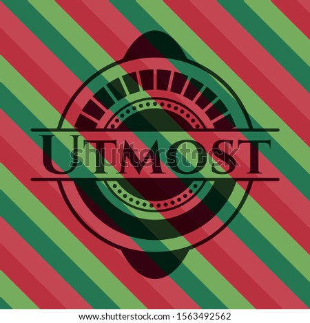 Utmost christmas style emblem. Vector Illustration. Detailed.