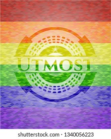 Utmost lgbt colors emblem 