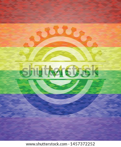 Utmost lgbt colors emblem. Vector Illustration. Mosaic.