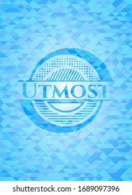 Utmost light blue mosaic emblem