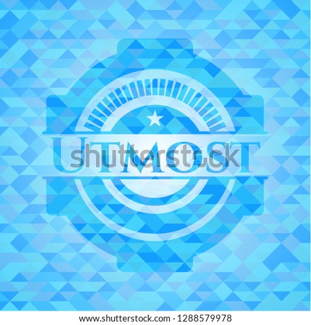 Utmost light blue mosaic emblem