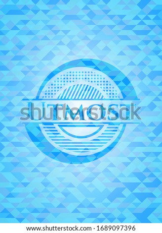 Utmost light blue mosaic emblem