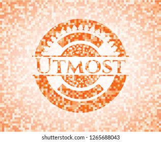 Utmost orange mosaic emblem