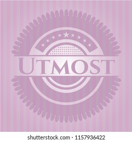 Utmost pink emblem. Retro