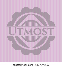 Utmost pink emblem. Retro. Vector Illustration. Detailed.