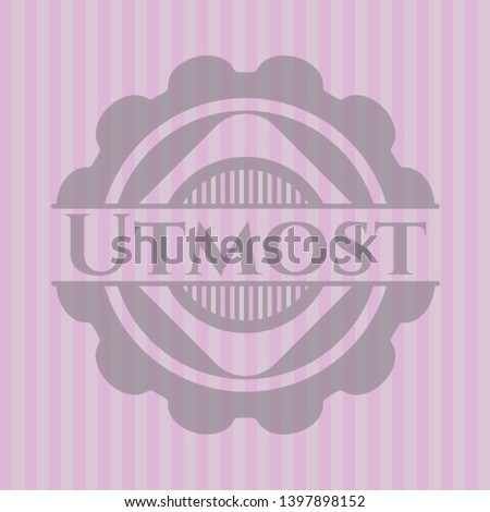 Utmost pink emblem. Retro. Vector Illustration. Detailed.