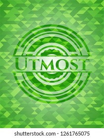 Utmost realistic green mosaic emblem