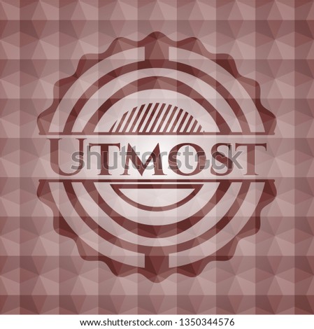 Utmost red seamless polygonal badge.