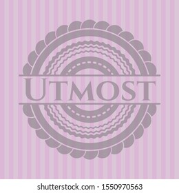 Utmost retro pink emblem. Vector Illustration. Detailed.