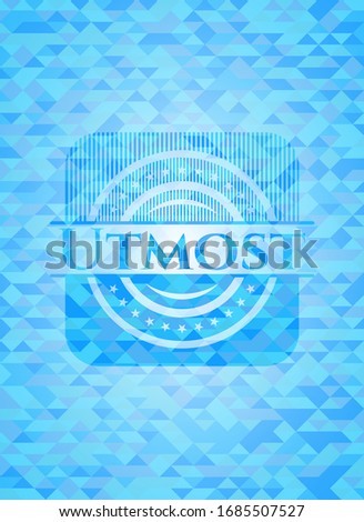 Utmost sky blue mosaic emblem