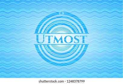 Utmost water concept badge.