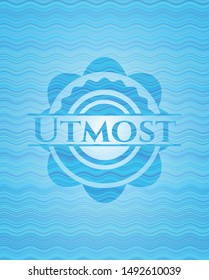 Utmost water wave representation badge background. Vector Illustration. Detailed.