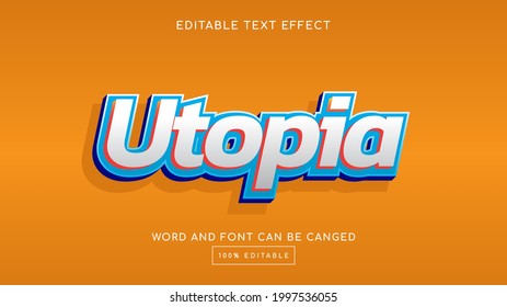 Utopia 3D editable text effect template