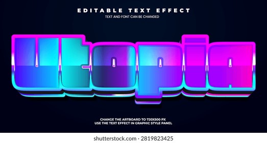 Utopia editable text effect in modern trend style