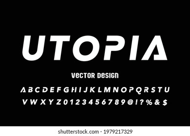 Utopia typeface minimal font classic lettering, alphabet font, black style background