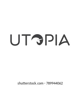 Utopia Unicorn Negative Space Logo