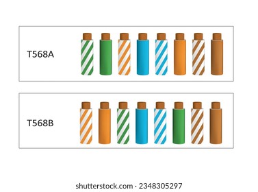 UTP cabling standards. vector illustration