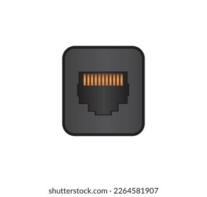 UTP ethernet socket. vector illustration