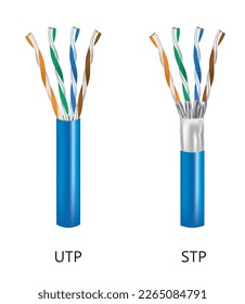 UTP and STP cable. vector