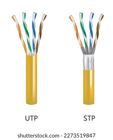 UTP and STP cable. vector