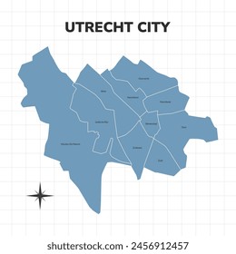 Utrecht City map illustration. Map of the city in the Netherlands