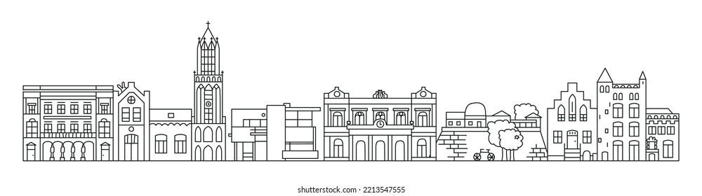 Utrecht city scape vector illustration