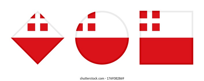 utrecht flag icon set, isolated on white background